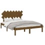 Estructura de cama madera maciza marrón miel 140x200 cm de vidaXL, Camas y somieres - Ref: Foro24-3104871, Precio: 138,99 €, ...