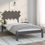 Estructura de cama de madera maciza gris 100x200 cm de vidaXL, Camas y somieres - Ref: Foro24-3104860, Precio: 98,24 €, Descu...