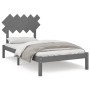 Estructura de cama de madera maciza gris 100x200 cm de vidaXL, Camas y somieres - Ref: Foro24-3104860, Precio: 98,24 €, Descu...