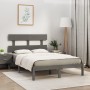 Estructura de cama de matrimonio madera maciza gris 180x200 cm de vidaXL, Camas y somieres - Ref: Foro24-3104690, Precio: 162...