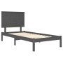 Estructura de cama madera maciza de pino gris 90x200 cm de vidaXL, Camas y somieres - Ref: Foro24-3104790, Precio: 104,27 €, ...