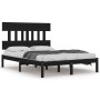 Estructura de cama de madera maciza negra 160x200 cm de vidaXL, Camas y somieres - Ref: Foro24-3104752, Precio: 166,99 €, Des...