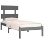 Gray solid wood bed frame 100x200 cm by vidaXL, Beds and slatted bases - Ref: Foro24-3104665, Price: 92,02 €, Discount: %