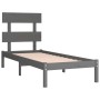 Estructura de cama de madera maciza gris 100x200 cm de vidaXL, Camas y somieres - Ref: Foro24-3104665, Precio: 92,02 €, Descu...