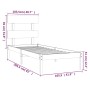 Estructura de cama de madera maciza gris 100x200 cm de vidaXL, Camas y somieres - Ref: Foro24-3104665, Precio: 92,02 €, Descu...