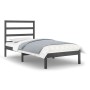 Gray solid wood single bed frame 90x190 cm by vidaXL, Beds and slatted bases - Ref: Foro24-3104900, Price: 115,43 €, Discount: %