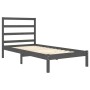 Gray solid wood single bed frame 90x190 cm by vidaXL, Beds and slatted bases - Ref: Foro24-3104900, Price: 115,43 €, Discount: %