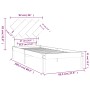 Estructura de cama de madera maciza gris 90x190 cm de vidaXL, Camas y somieres - Ref: Foro24-3104855, Precio: 95,99 €, Descue...