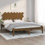 Honey brown solid wood bed frame 150x200 cm by vidaXL, Beds and slatted bases - Ref: Foro24-3104876, Price: 147,12 €, Discoun...