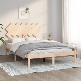 Small solid wood double bed frame 120x190 cm by vidaXL, Beds and slatted bases - Ref: Foro24-3104838, Price: 104,11 €, Discou...