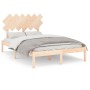 Estructura de cama doble pequeña de madera maciza 120x190 cm de vidaXL, Camas y somieres - Ref: Foro24-3104838, Precio: 104,1...