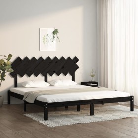 Estructura de cama de madera maciza negra super king 180x200 cm de vidaXL, Camas y somieres - Ref: Foro24-3104887, Precio: 17...