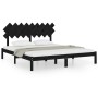 Super king black solid wood bed frame 180x200 cm by vidaXL, Beds and slatted bases - Ref: Foro24-3104887, Price: 176,19 €, Di...