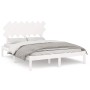 Estructura de cama doble madera maciza blanca 140x190 cm de vidaXL, Camas y somieres - Ref: Foro24-3104849, Precio: 129,30 €,...