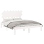 Estructura de cama doble madera maciza blanca 140x190 cm de vidaXL, Camas y somieres - Ref: Foro24-3104849, Precio: 129,30 €,...