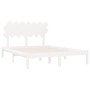 Estructura de cama doble madera maciza blanca 140x190 cm de vidaXL, Camas y somieres - Ref: Foro24-3104849, Precio: 129,30 €,...