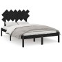 Estructura de cama doble de madera maciza negro 135x190 cm de vidaXL, Camas y somieres - Ref: Foro24-3104847, Precio: 151,47 ...