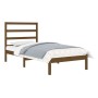 Estructura de cama madera maciza marrón miel 75x190 cm de vidaXL, Camas y somieres - Ref: Foro24-3104896, Precio: 87,27 €, De...