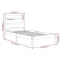 Estructura de cama madera maciza marrón miel 75x190 cm de vidaXL, Camas y somieres - Ref: Foro24-3104896, Precio: 87,27 €, De...