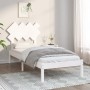 Estructura de cama de madera maciza blanca 90x190 cm de vidaXL, Camas y somieres - Ref: Foro24-3104854, Precio: 86,31 €, Desc...