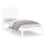 Estructura de cama de madera maciza blanca 90x190 cm de vidaXL, Camas y somieres - Ref: Foro24-3104854, Precio: 86,31 €, Desc...