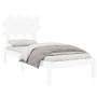 Estructura de cama de madera maciza blanca 90x190 cm de vidaXL, Camas y somieres - Ref: Foro24-3104854, Precio: 86,31 €, Desc...