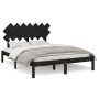 Estructura de cama de madera maciza negra 140x200 cm de vidaXL, Camas y somieres - Ref: Foro24-3104872, Precio: 155,55 €, Des...