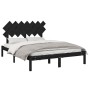 Estructura de cama de madera maciza negra 140x200 cm de vidaXL, Camas y somieres - Ref: Foro24-3104872, Precio: 155,55 €, Des...