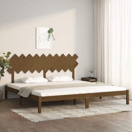 Estructura de cama madera maciza de pino marrón miel 200x200 cm de vidaXL, Camas y somieres - Ref: Foro24-3104891, Precio: 15...