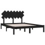 Estructura de cama de madera maciza negra 140x200 cm de vidaXL, Camas y somieres - Ref: Foro24-3104872, Precio: 155,55 €, Des...