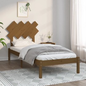 Honey brown solid wood bed frame 90x190 cm by vidaXL, Beds and slatted bases - Ref: Foro24-3104856, Price: 103,99 €, Discount: %