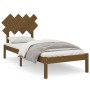 Estructura de cama de madera maciza marrón miel 90x190 cm de vidaXL, Camas y somieres - Ref: Foro24-3104856, Precio: 103,77 €...