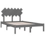 Estructura de cama de madera maciza gris 120x200 cm de vidaXL, Camas y somieres - Ref: Foro24-3104865, Precio: 122,21 €, Desc...