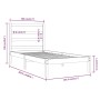 Estructura de cama madera maciza de pino negra 100x200 cm de vidaXL, Camas y somieres - Ref: Foro24-3104927, Precio: 111,91 €...