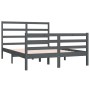 Solid gray pine wood bed frame 140x190 cm by vidaXL, Beds and slatted bases - Ref: Foro24-3104988, Price: 151,71 €, Discount: %