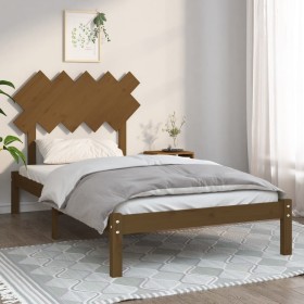 Honey brown solid wood bed frame 100x200 cm by vidaXL, Beds and slatted bases - Ref: Foro24-3104861, Price: 105,99 €, Discoun...