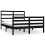 Estructura de cama de madera maciza pino negro 150x200 cm de vidaXL, Camas y somieres - Ref: Foro24-3105015, Precio: 146,53 €...