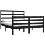 Estructura de cama de madera maciza pino negro 150x200 cm de vidaXL, Camas y somieres - Ref: Foro24-3105015, Precio: 146,53 €...