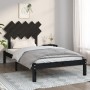 Black solid wood bed frame 100x200 cm by vidaXL, Beds and slatted bases - Ref: Foro24-3104862, Price: 115,07 €, Discount: %