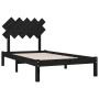 Black solid wood bed frame 100x200 cm by vidaXL, Beds and slatted bases - Ref: Foro24-3104862, Price: 115,07 €, Discount: %