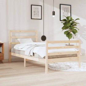 Solid pine wood bed frame 90x200 cm by vidaXL, Beds and slatted bases - Ref: Foro24-3104991, Price: 92,99 €, Discount: %