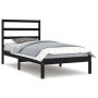 Black solid wood single bed frame 90x190 cm by vidaXL, Beds and slatted bases - Ref: Foro24-3104902, Price: 111,99 €, Discoun...