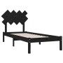 Estructura de cama madera maciza negra 90x200 cm de vidaXL, Camas y somieres - Ref: Foro24-3104857, Precio: 97,43 €, Descuent...