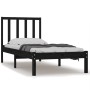 Estructura de cama de madera maciza de pino negro 90x200 cm de vidaXL, Camas y somieres - Ref: Foro24-3105060, Precio: 101,40...