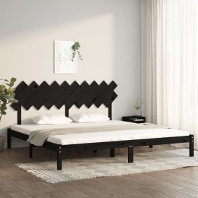 Solid black pine wood bed frame 200x200 cm by vidaXL, Beds and slatted bases - Ref: Foro24-3104892, Price: 157,99 €, Discount: %