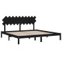 Estructura de cama de madera maciza de pino negra 200x200 cm de vidaXL, Camas y somieres - Ref: Foro24-3104892, Precio: 158,5...