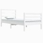 Solid white pine wood bed frame 90x200 cm by vidaXL, Beds and slatted bases - Ref: Foro24-3104992, Price: 96,78 €, Discount: %