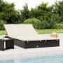 2-person synthetic rattan sun lounger with black cushions by vidaXL, Loungers - Ref: Foro24-319645, Price: 226,35 €, Discount: %