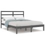 Estructura de cama de madera maciza de pino gris 160x200 cm de vidaXL, Camas y somieres - Ref: Foro24-3104945, Precio: 149,99...