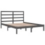 Estructura de cama de madera maciza de pino gris 160x200 cm de vidaXL, Camas y somieres - Ref: Foro24-3104945, Precio: 149,99...